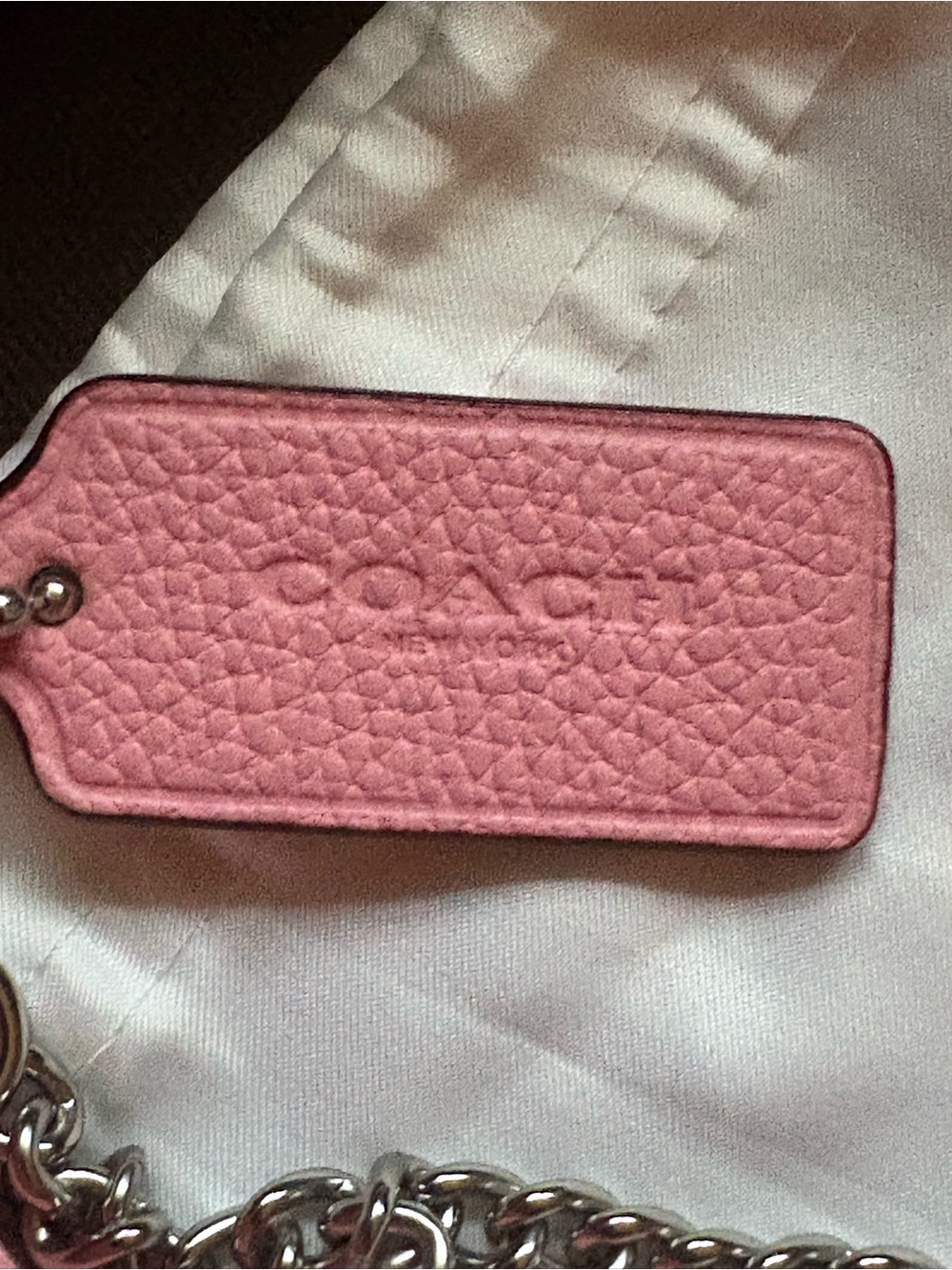 Coach Tabby Pink Leather Crossbody with Chain NWOT - Picture 11 of 11